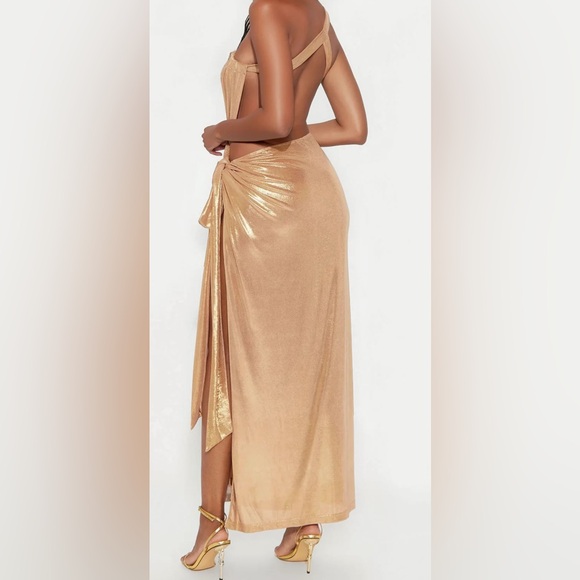 Fashion Nova Gold Backless Dress - Picture 10 of 10